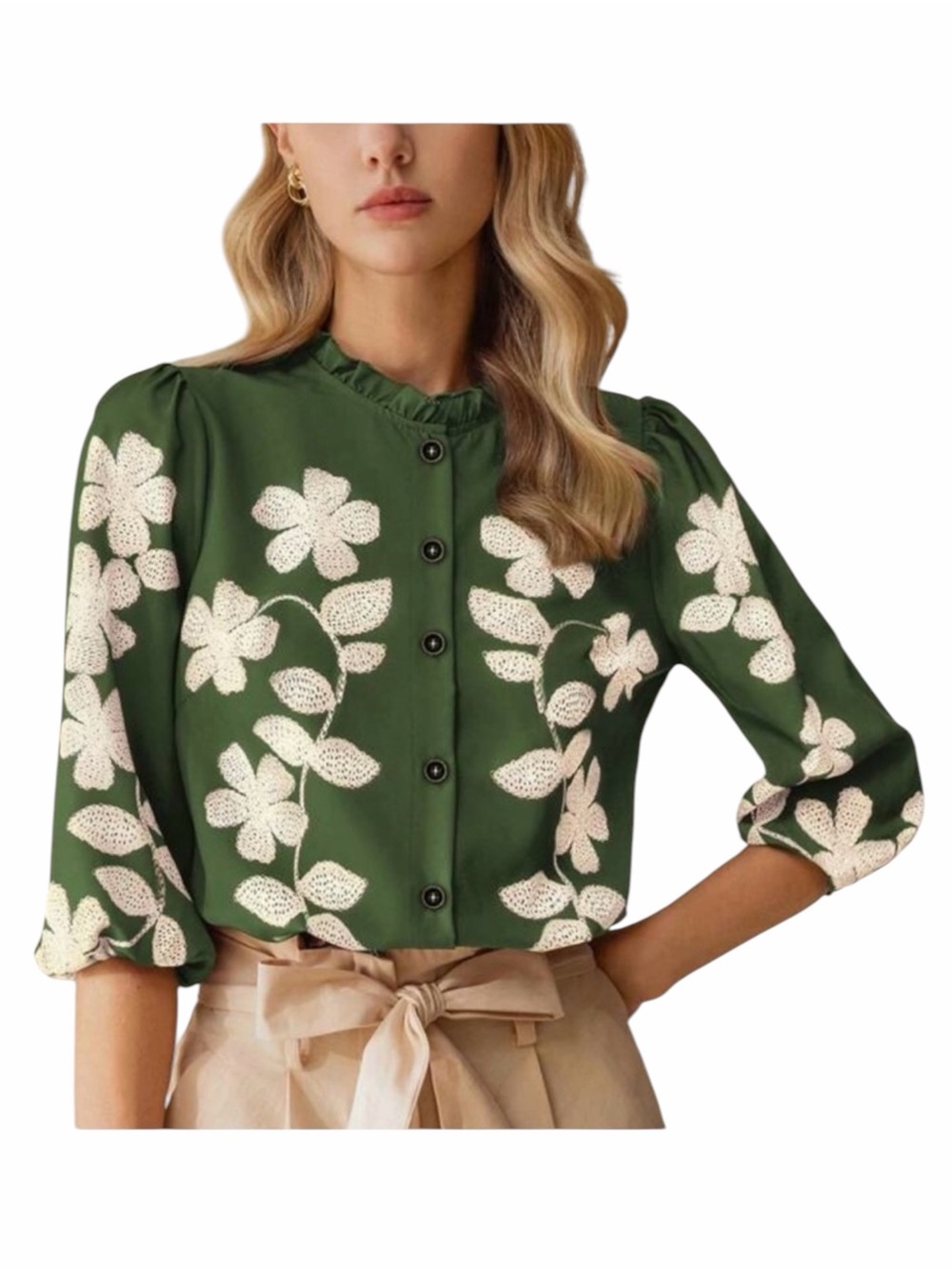 SHEIN Ruffle Neck Top NWT